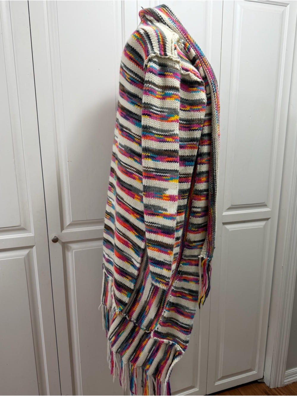 Open-Front Multicolor Fringe Cardigan - Picture 2 of 8
